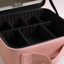 Premium LED Light Makeup Organizer Box – Portable Cosmetic Case with Touch Mirror