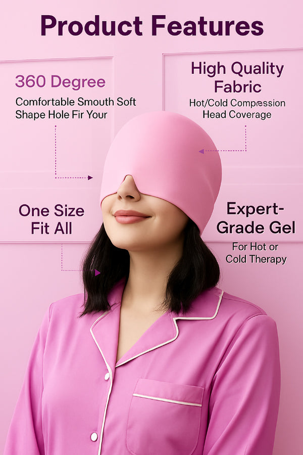 Headache Relief Hat – Wearable Migraine Ice Cap for Natural Pain Relief