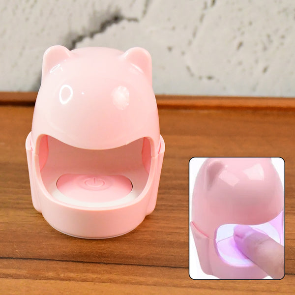 Mini LED Nail Dryer – USB Rechargeable Bear-Shaped Gel Curing Lamp