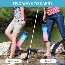 Motivational Water Bottle with Straw & Time Marker – BPA-Free & Leakproof