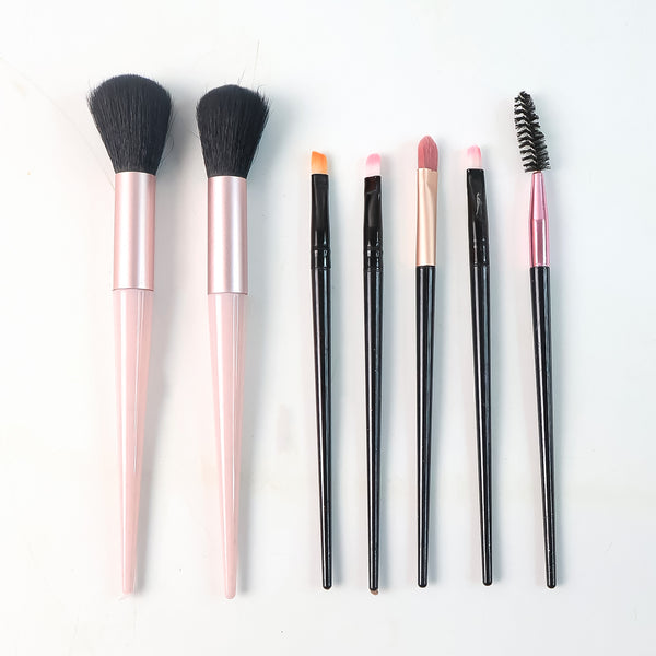 7 Pcs Premium Makeup Brush Set – Dual-Tone Handles & Soft Bristles