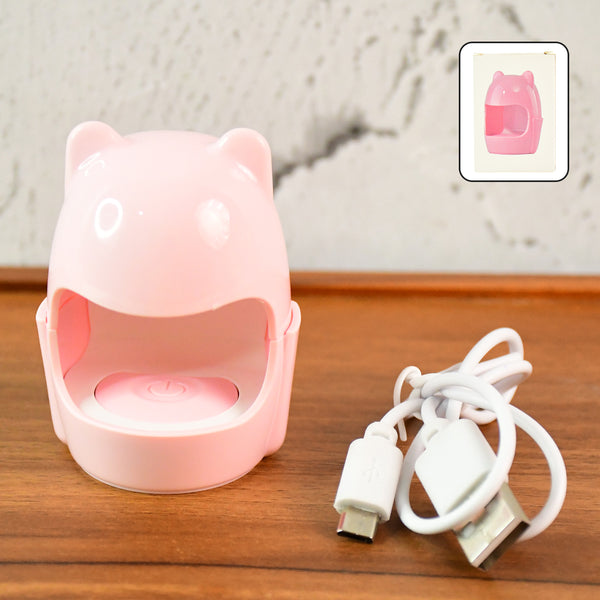Mini LED Nail Dryer – USB Rechargeable Bear-Shaped Gel Curing Lamp