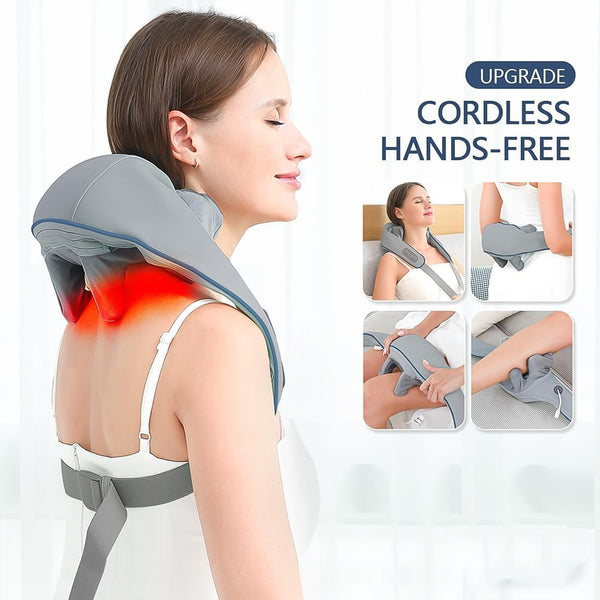 Cordless Neck & Shoulder Massager with Heat – Deep Relaxation Anywhere (USB Rechargeable) (1 Pc)
