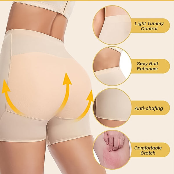 Women’s Butt Lifter Padded Underwear – Seamless Hip &amp; Tummy Shapewear Shorts